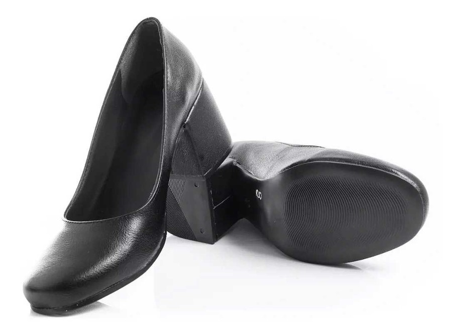 Mujer Timothea | Zapatos Mujer Taco Cuadrado Stilettos Vestir Cuero Vacuno Negro