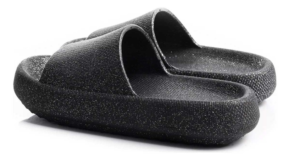 Mujer Timothea | Sandalias Mujer Ojota Gomones Chinelas Plataforma Timothea Negro Glitter