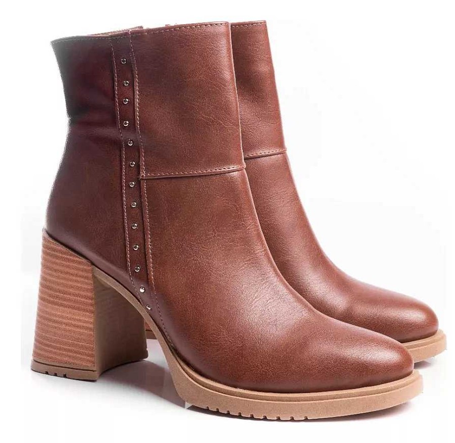 Mujer Lady Comfort | Botas Botinetas Mujer Taco Ancho Tachas Livianas