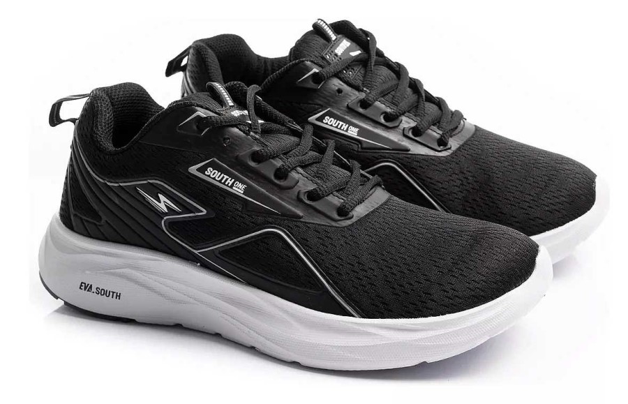 Hombre SOUTH-1 | Zapatillas Deportivas Hombre Ultra Livianas Running Urbanas Negro