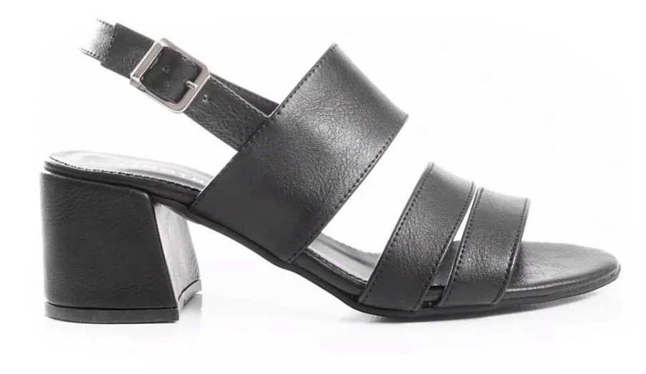 Mujer Timothea | Sandalias Zapatos Mujer Plataformas Taco Bajo Fiesta Comodas Negro