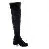 Mujer Lady Comfort | Botas Bucaneras Elastizadas Taco Bajo Cana Super Alta Moda Negro