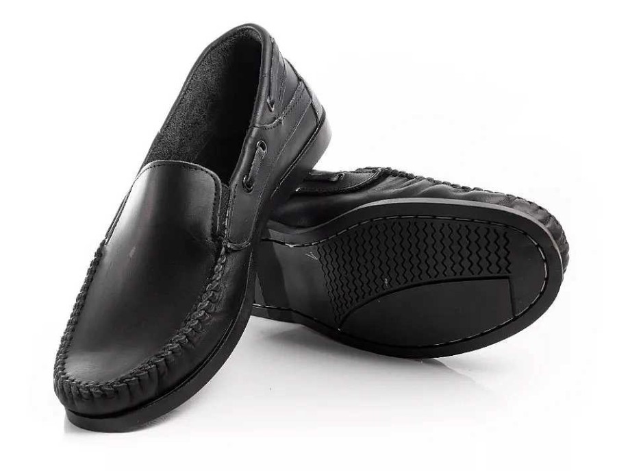 Hombre Timothea | Zapatos Hombres Mocasines Nauticos De Vestir Urbano Zapatillas Cuero Base Antideslizante Comodos Livianos Negro