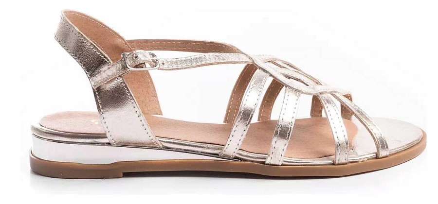 Mujer Sucre | Sandalias Mujer Verano Bajas Livianas Comodas Cuero Sucre Platino