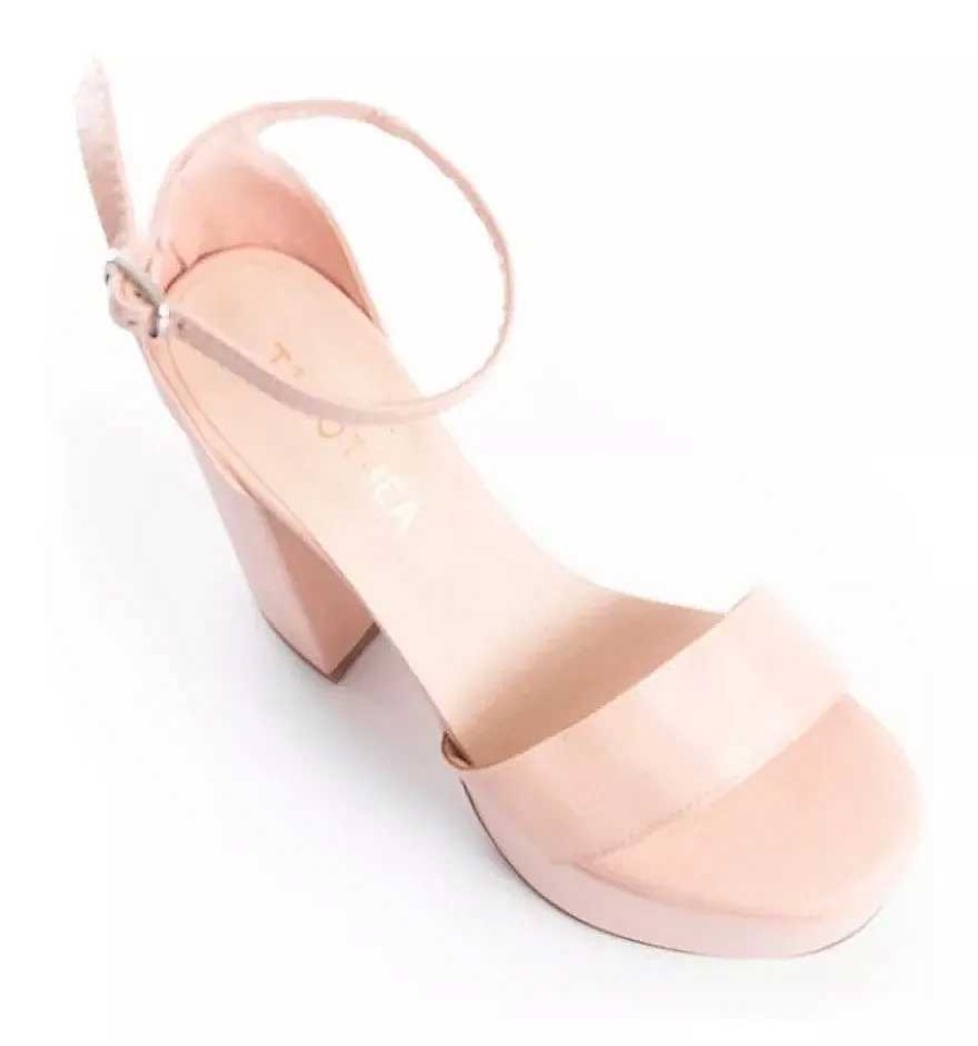 Mujer Timothea | Sandalias Zapatos Plataformas Mujer Dama Taco Palo Fiesta Nude