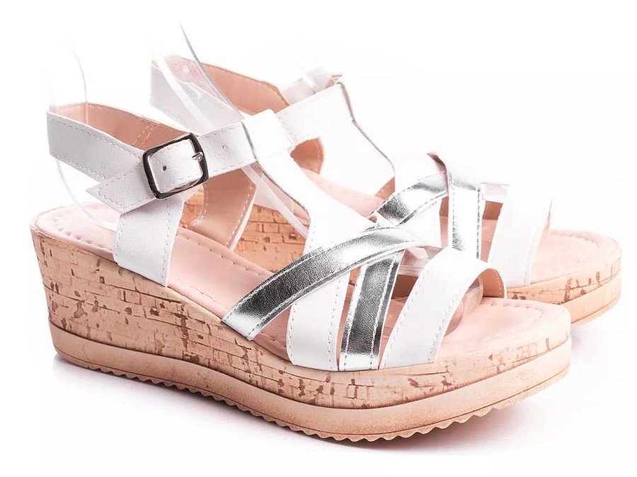 Mujer Kate Kuba | Sandalias Mujer Taco Bajo Comodas Livianas Trenzas Timothea Blanco Plata