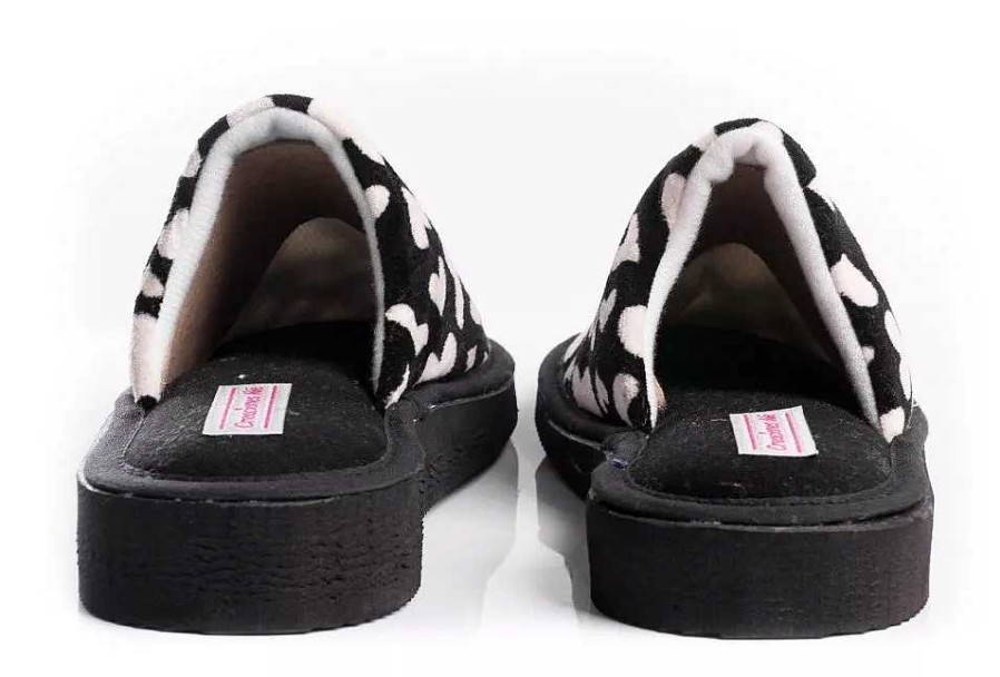 Mujer Timothea | Pantuflas Mujer Peluche Plataformas Ojotas Chinelas Liviana Blanco Negro