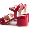 Mujer Timothea | Sandalias Mujer Zapatos Plataformas Taco Bajo Fiesta Comodas Rojo