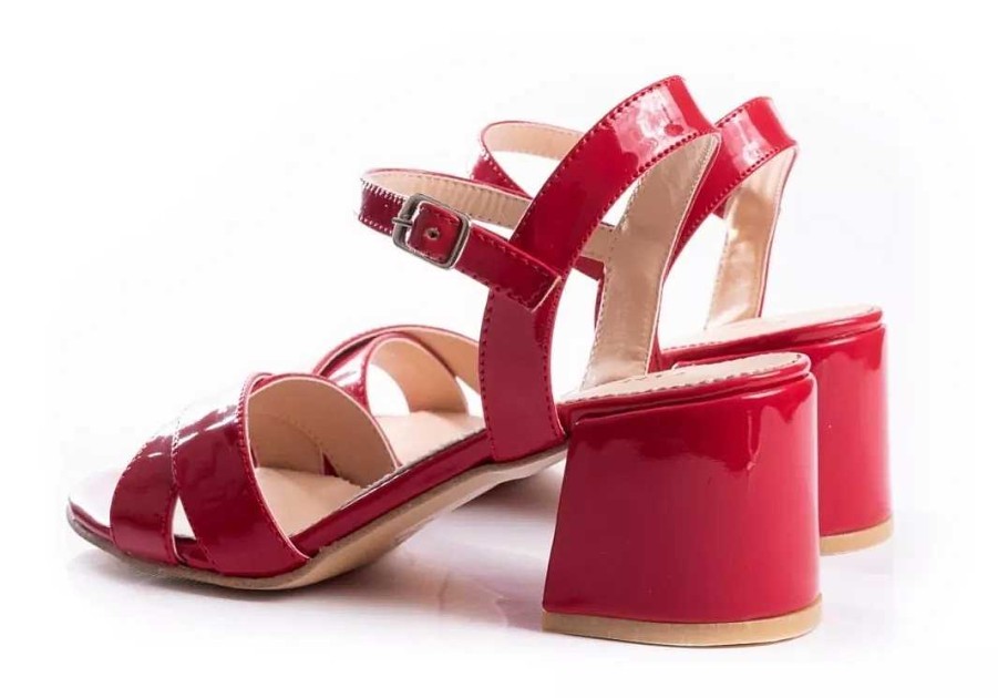 Mujer Timothea | Sandalias Mujer Zapatos Plataformas Taco Bajo Fiesta Comodas Rojo