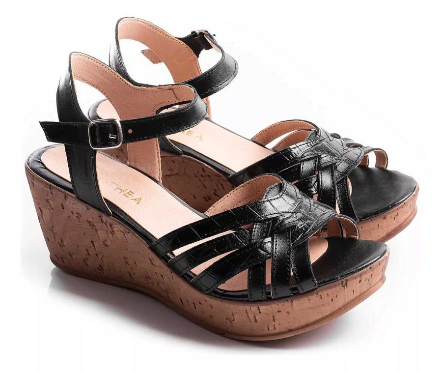 Mujer Timothea | Sandalias Mujer Plataformas Taco Chino Urbanas Livianas Moda Negro