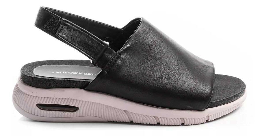 Mujer Lady Comfort | Sandalias Mujer Zapatos Plataformas Bajas Vestir Urbanas Moda Livianas Confortables Negro