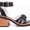 Mujer Timothea | Sandalias Mujer Verano Taco Bajo Cuero Plataforma Timothea Negro