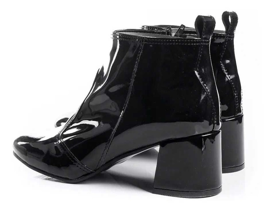 Mujer Timothea | Botas Mujer Botinetas Botitas Zapatos Comodos Cuero Pu Negro Charol