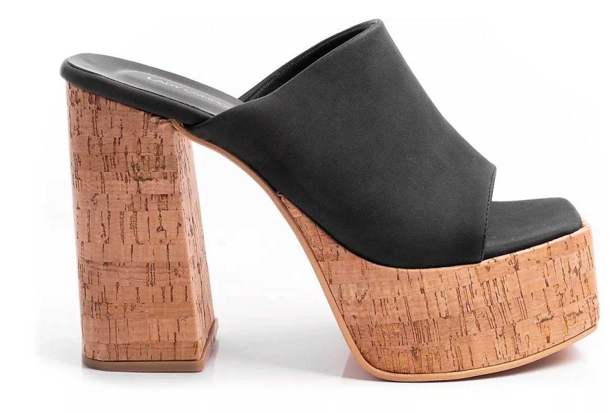 Mujer Lady Comfort | Sandalias Mujer Zuecos Plataformas Urbanos Livianos Comodos Negro