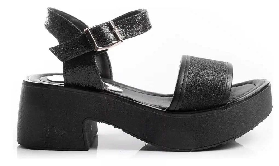 Mujer Timothea | Sandalias Zapatos Mujer Plataformas Suecos Livianos Fiesta Negro