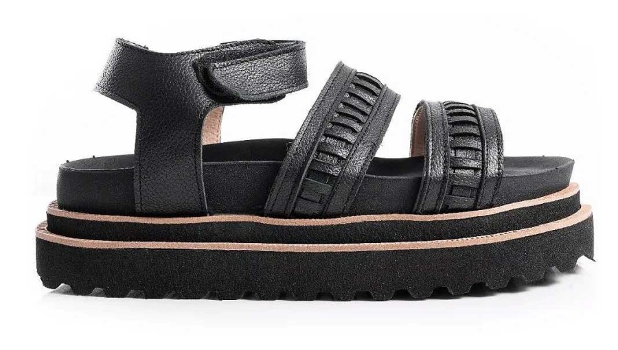 Mujer Timothea | Sandalias Mujer Zapatos Chatas Ojotas Urbanas Ultra Comodas Negro