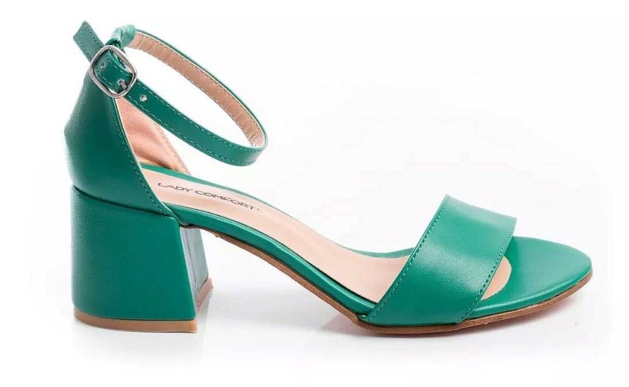 Mujer Lady Comfort | Sandalias Zapatos Mujer Elegantes Taco Bajo Fiesta Comodas Verde