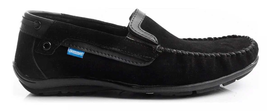 Hombre Timothea | Zapatos Hombres Nautico De Vestir Urbano Cuero Vacuno Negro Base Negro