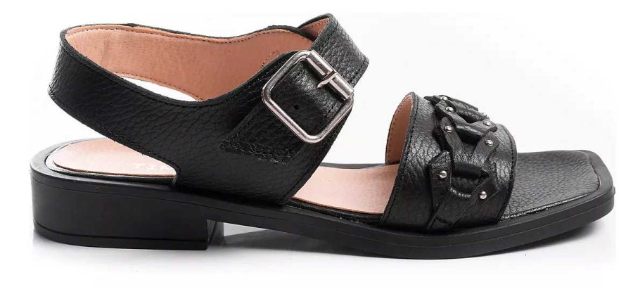 Mujer Timothea | Sandalias Ojotas Mujer Urbanas Cuero Super Comodas Livianas Negro