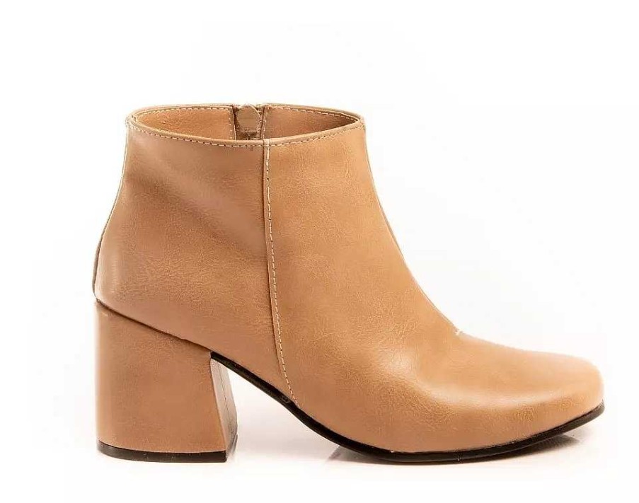 Mujer Timothea | Botas Zapatos Mujer Botinetas Texanas Borcegos Taco Cuadrado Vison