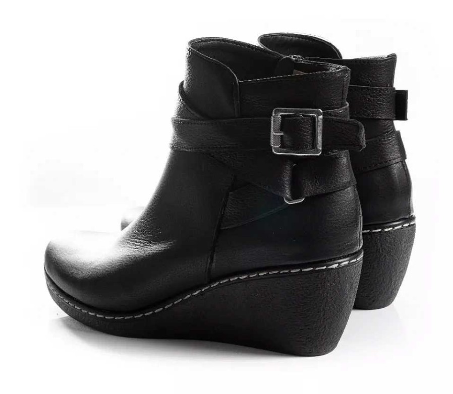 Mujer Timothea | Botas Botitas Botinetas Zapatos Mujer Cuero Taco Chino Negro