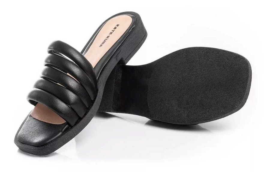 Mujer Timothea | Sandalias Zapatos Mujer Zuecos Cuero Bajas Elegantes Urbanas Negro