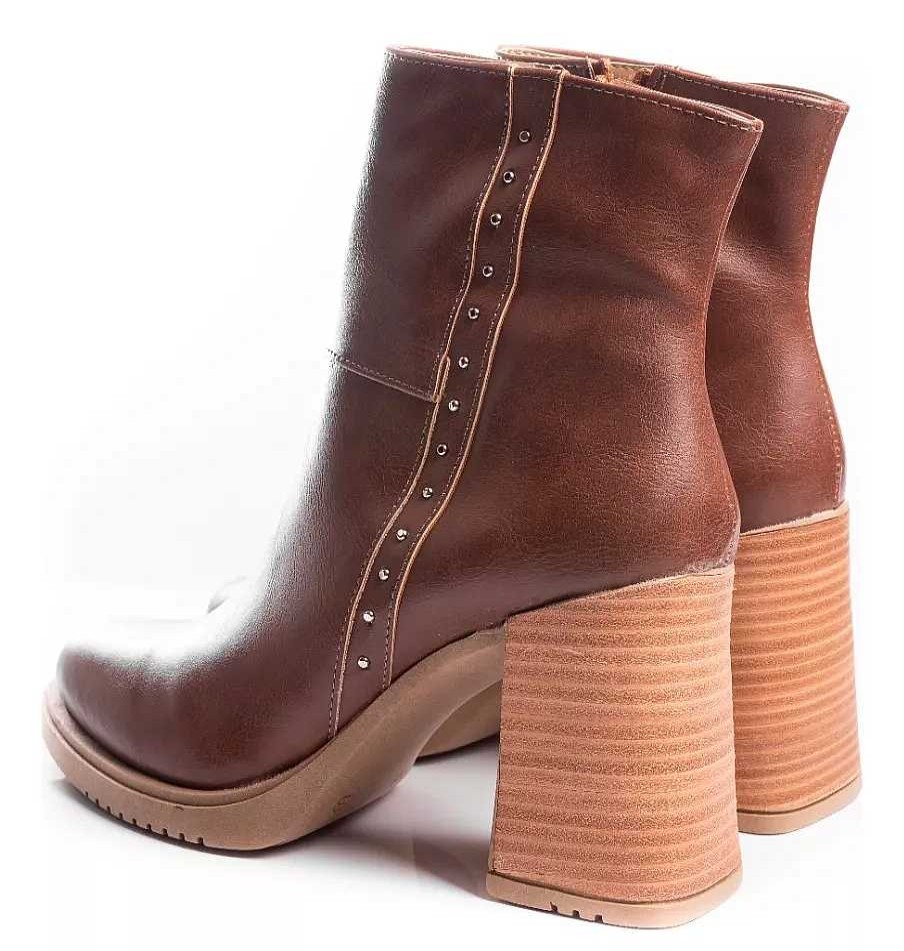 Mujer Lady Comfort | Botas Botinetas Mujer Taco Ancho Tachas Livianas