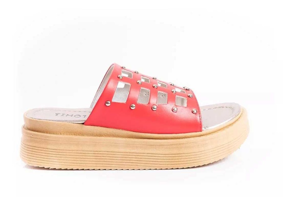 Mujer Timothea | Sandalias Ojotas Mujer Zapatos Urbanas Ultra Comfortables Rojo