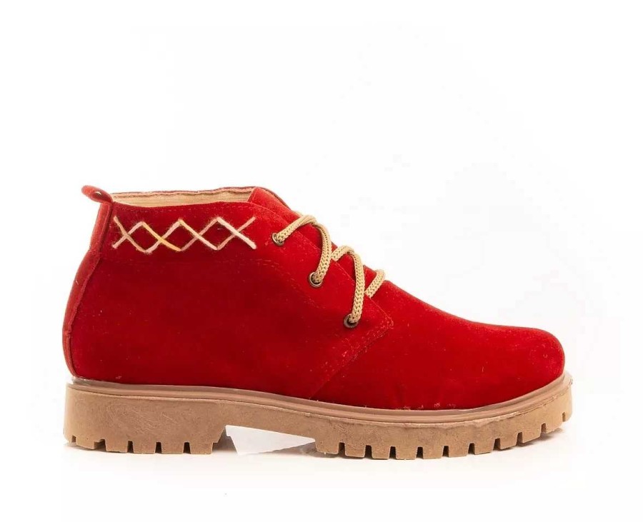 Mujer Lady Comfort | Botas Botitas Mujer Base Baja Lady Comfort Art 251 Timothea Rojo