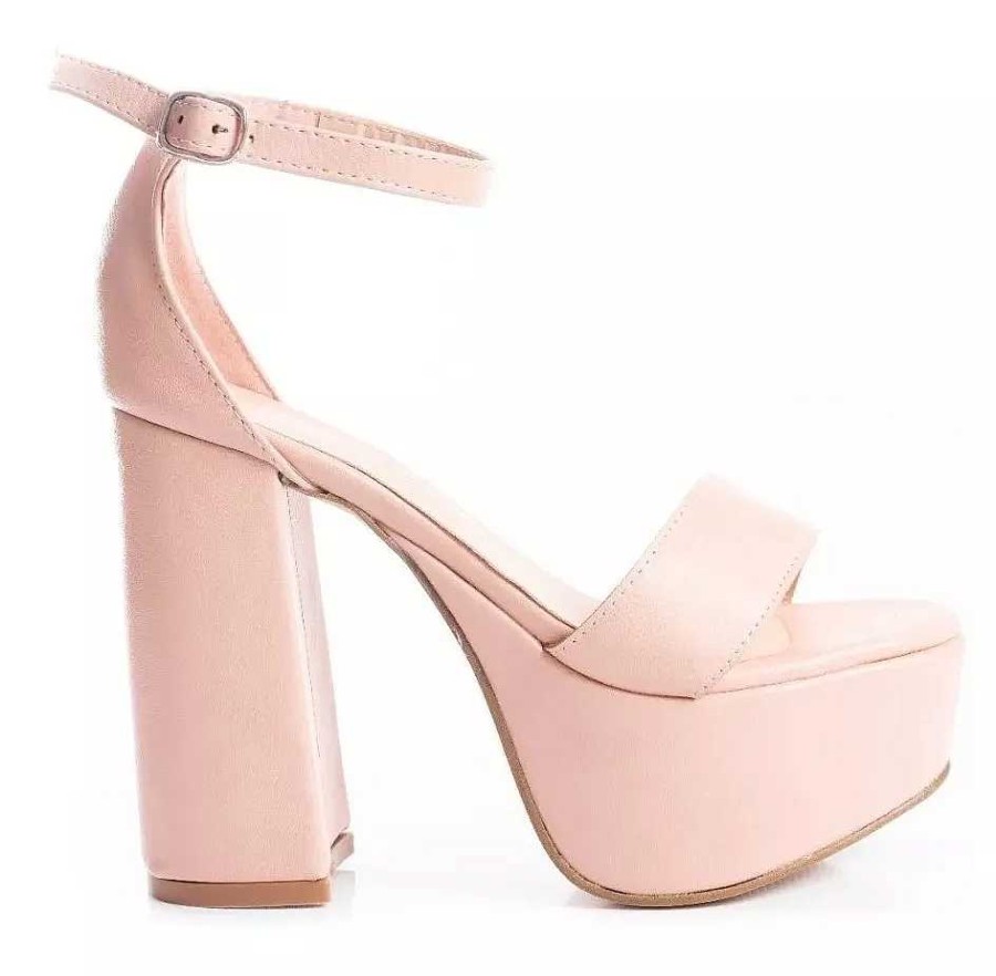 Mujer Timothea | Sandalias Zapatos Plataformas Mujer Dama Taco Palo Fiesta Nude