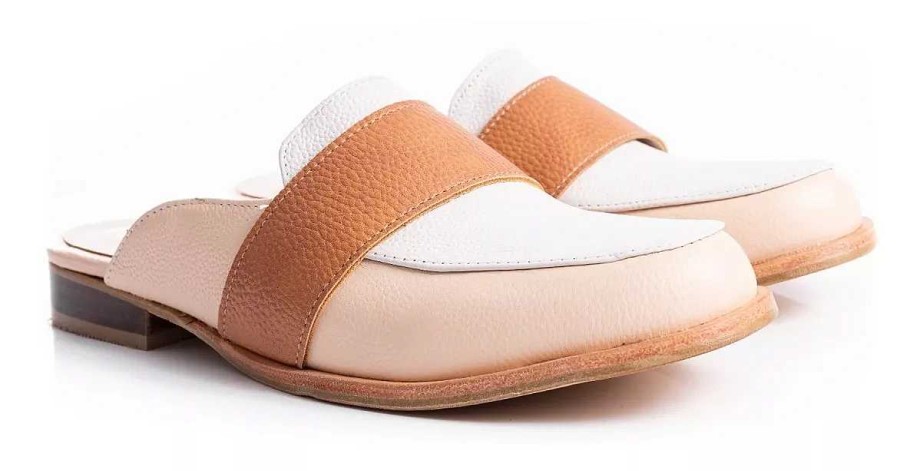 Mujer Timothea | Sandalias Zuecos Mujer Slipper Chatitas Cuero Timothea Nude