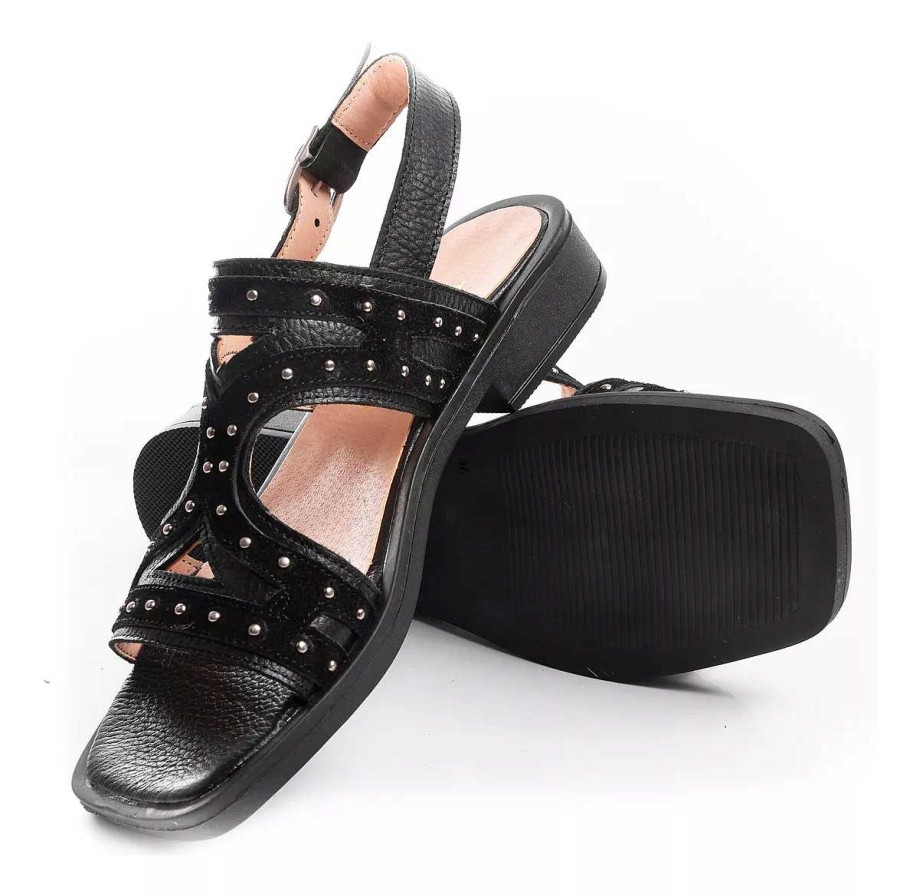 Mujer Sucre | Sandalias Zapatos Mujer Chatitas En Cuero Super Comodas Negro