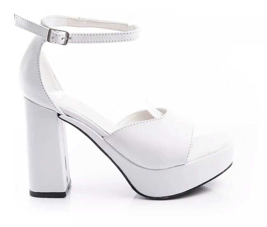 Mujer Kate Kuba | Sandalias Mujer Plataforma Taco 9 Cm Zapatos Fiesta Cuero Blanco