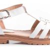 Mujer Timothea | Sandalias Mujer Zapatos Chatas Urbanas Ultra Comodas Blanco