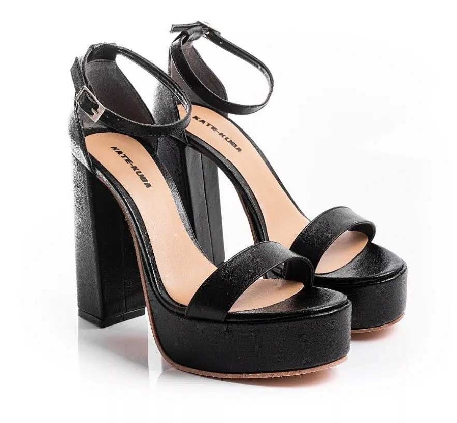 Mujer Kate Kuba | Sandalias Mujer Plataformas Taco Palo Livianas Fiesta Moda Negro