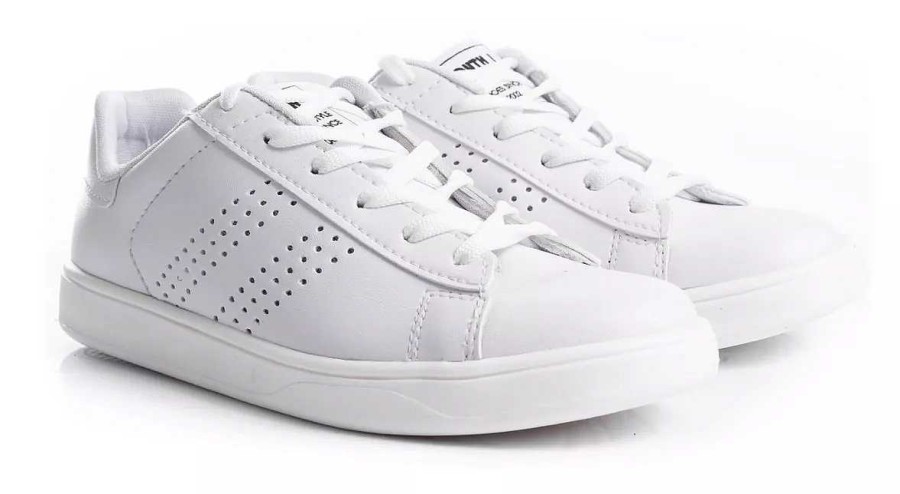 Ninos South-1 | Zapatillas Zapatos Escolar Unisex Con Cordones Negro Blanco