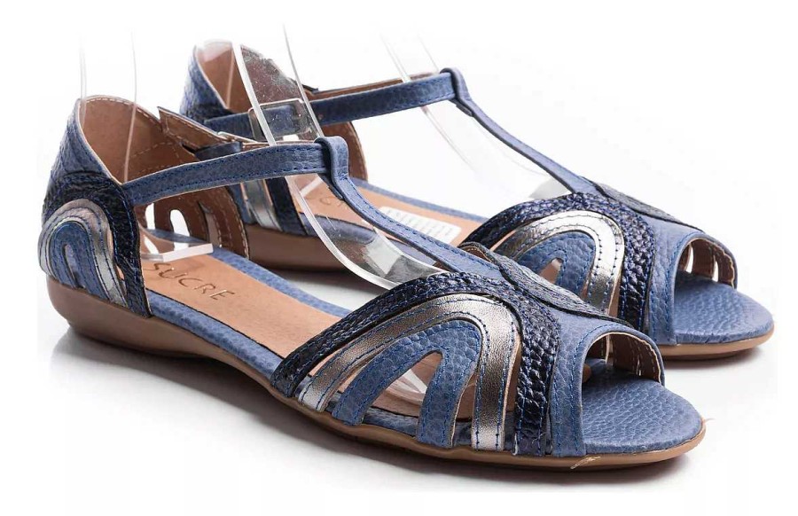 Mujer Sucre | Sandalias Zapatos Mujer Chatitas Balerinas Ojotas Mocasines Cuero Vacuno Super Comodas Azul