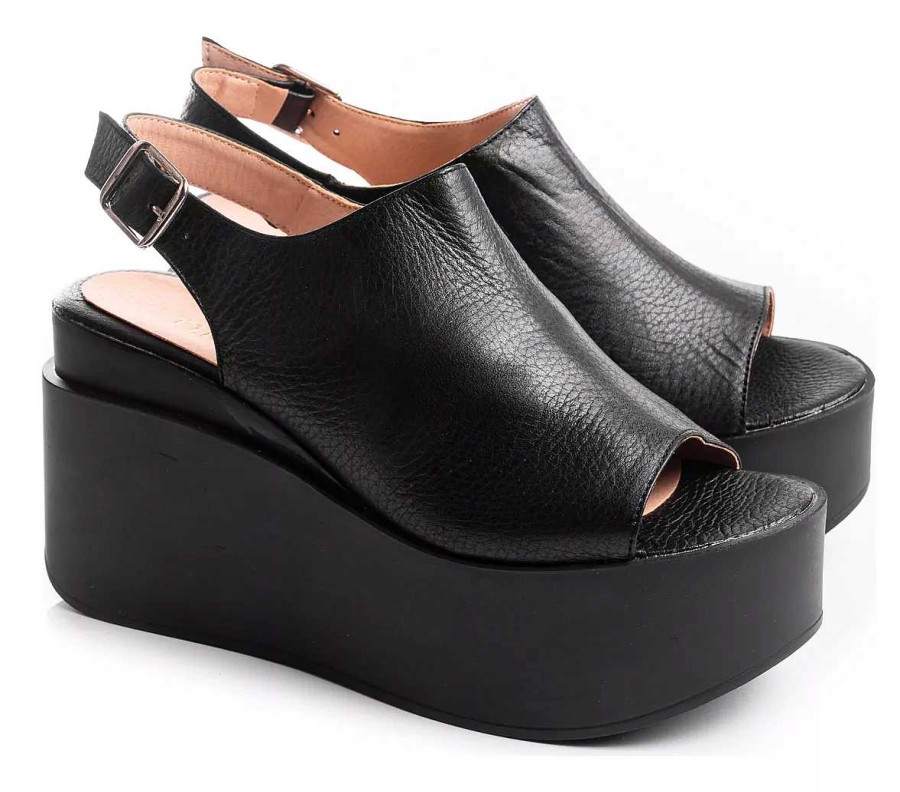 Mujer Timothea | Sandalias Zapatos Mujer Zueco Plataformas Base Goma Livianas Negro