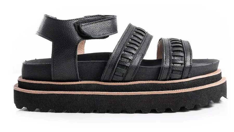 Mujer Timothea | Sandalias Mujer Zapatos Chatas Ojotas Urbanas Ultra Comodas Negro