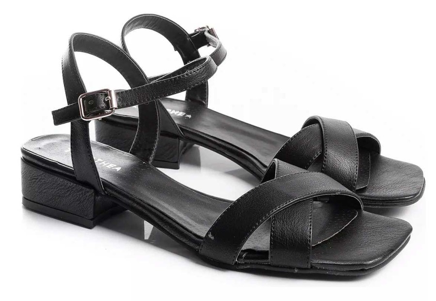 Mujer Lady Comfort | Sandalias Elegantes Mujer Fiesta Taco Bajo 2.5 Cm Timothea Negro