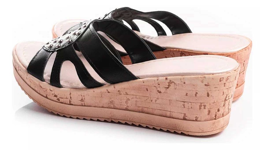 Mujer Timothea | Zuecos Sandalias Mujer Plataforma Verano Livianas Timothea Negro