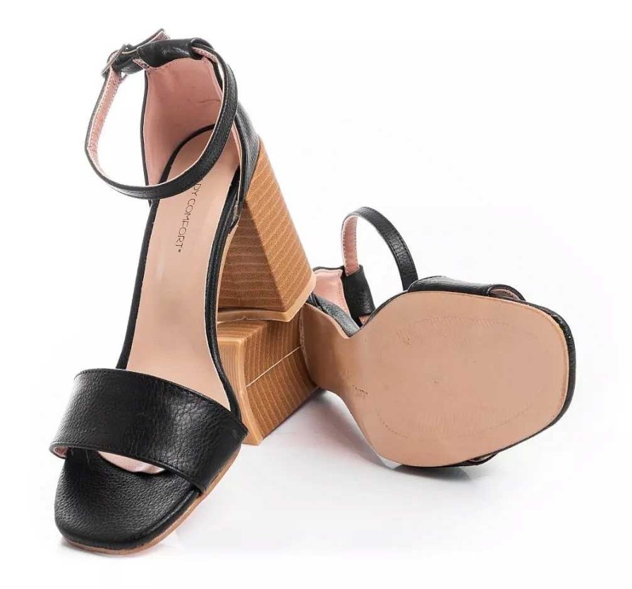 Mujer Timothea | Zapatos Mujer Sandalias Plataformas Taco Palo Fiesta Noche Negro