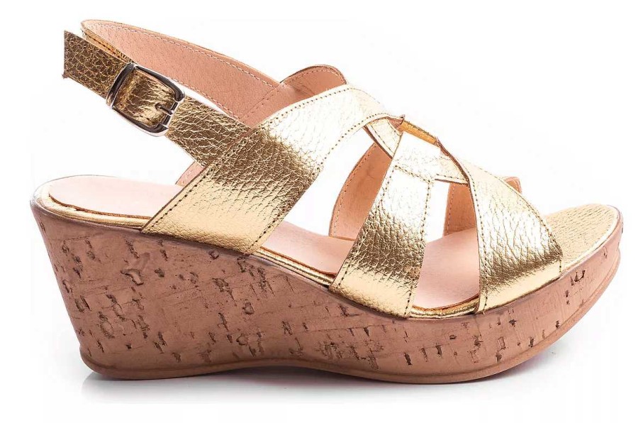 Mujer Timothea | Sandalias Mujer Taco Chino Urbanas Livianas Super Comodas Oro