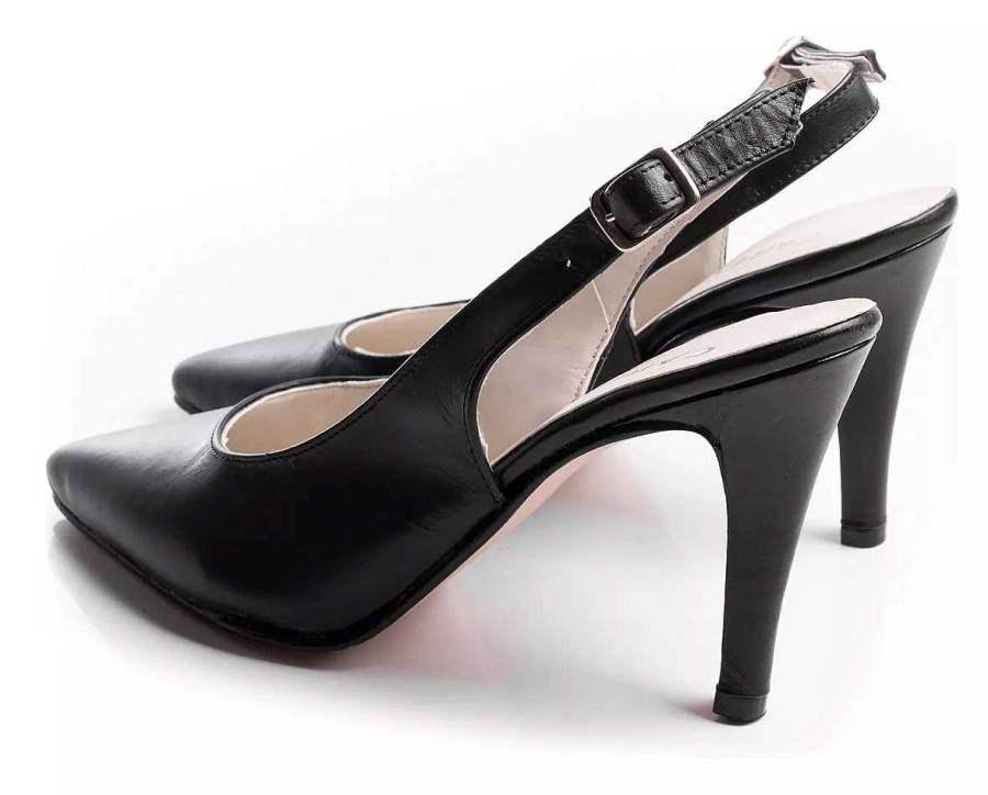 Mujer Lady Comfort | Zapatos Mujer Stilettos De Vestir Taco Foliado Negro