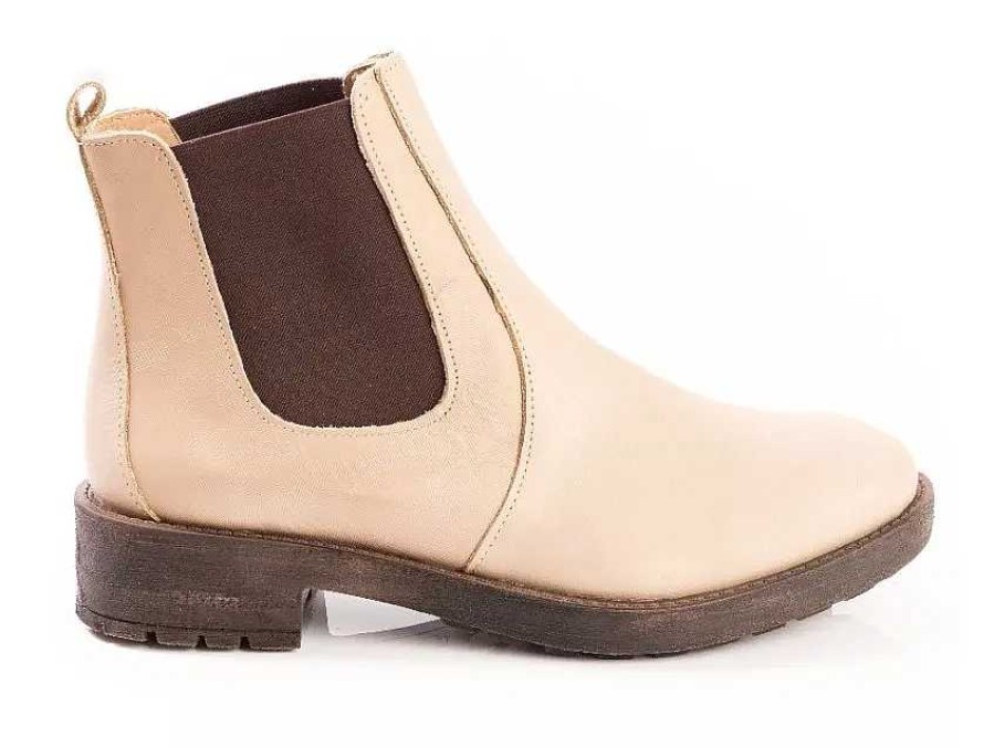 Mujer Sucre | Botas Botitas Zapatos Mujer Botinetas Con Elastico Cuero Beige