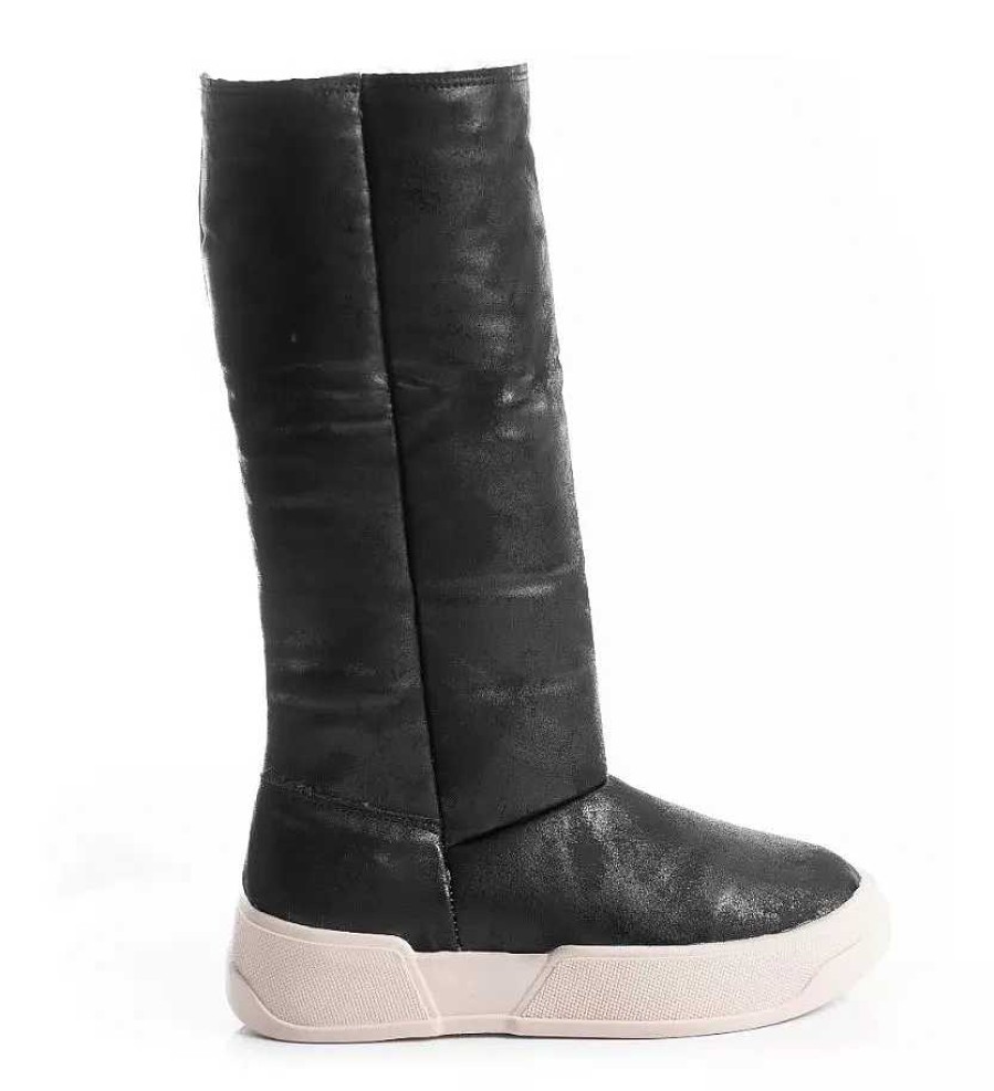 Mujer Lady Comfort | Botas Borcegos Mujer Peluche Botitas Pantubotas Cordones Negro