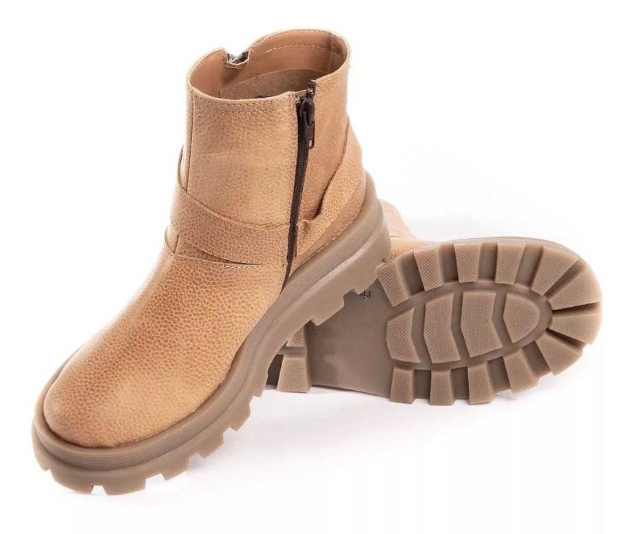 Mujer Lady Comfort | Zapatos Botas Mujer Botitas Borcego Gamuza Cierre Peluche Beige