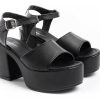 Mujer Timothea | Sandalias Mujer Plataformas Zapatos Vestir Fiesta Taco Palo Negro