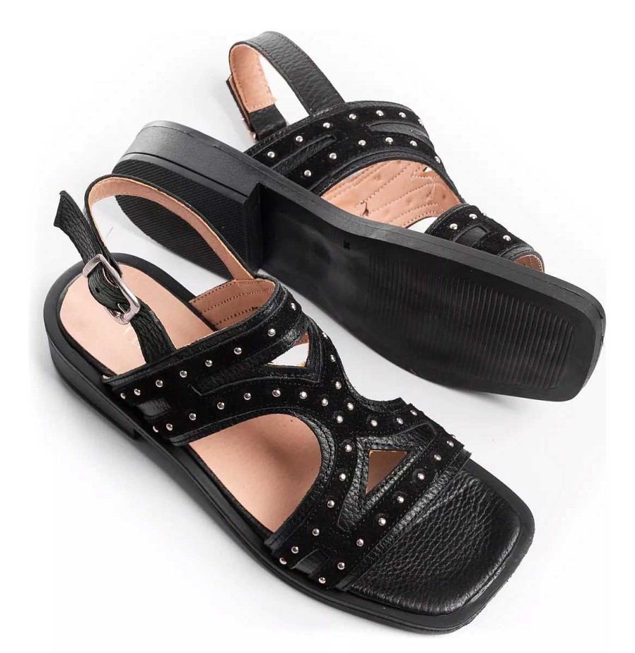 Mujer Sucre | Sandalias Zapatos Mujer Chatitas En Cuero Super Comodas Negro