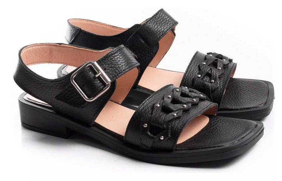 Mujer Timothea | Sandalias Ojotas Mujer Urbanas Cuero Super Comodas Livianas Negro